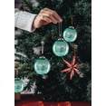 thumbnail image 3 of Serene Spaces Living Set of 9 Assorted Teal Glass Ball Ornaments for Christmas Tree, Holiday Decorations, Winter Wedding, Table Centerpiece, Window Box, Measures 3" Diameter, 3 of 6
