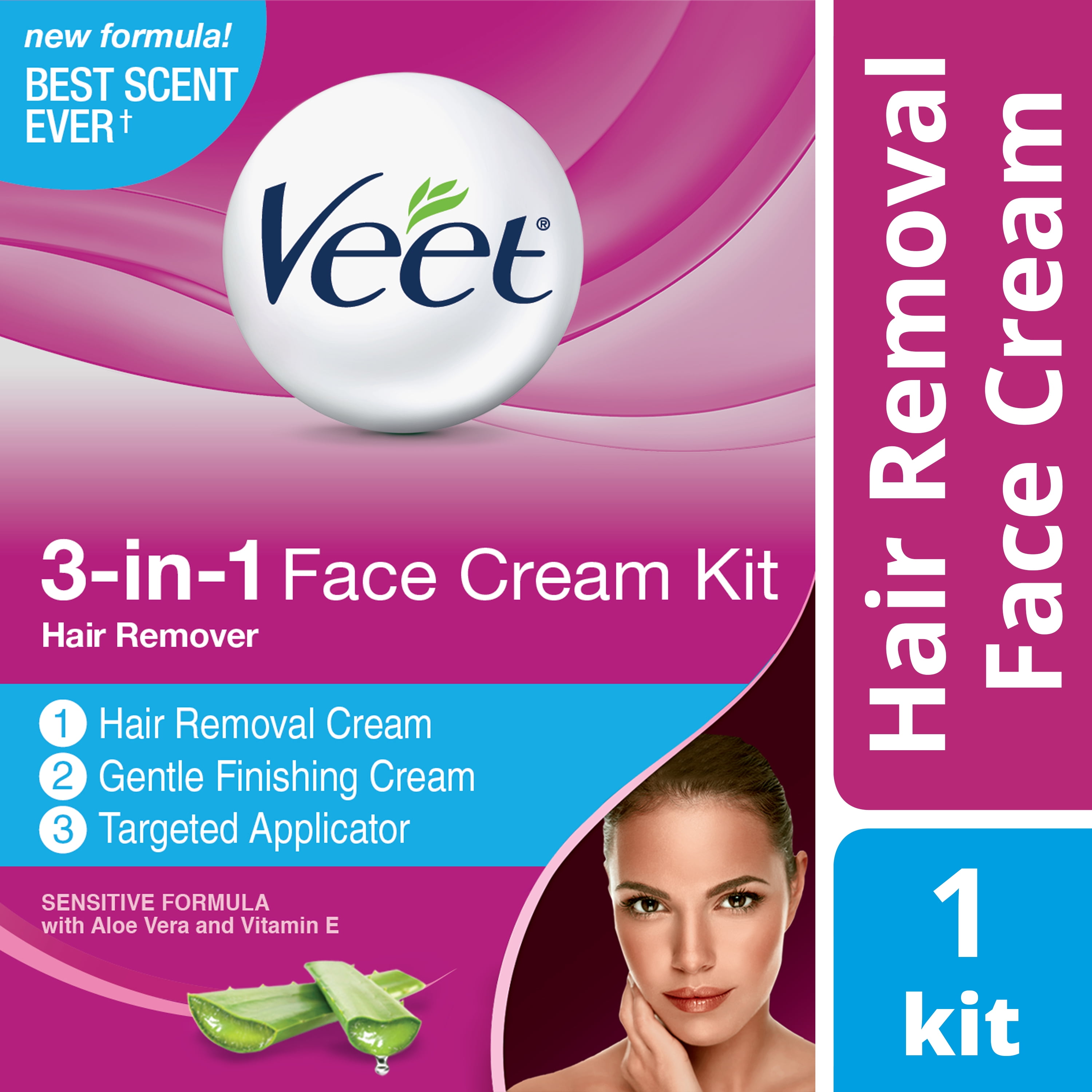 Veet 3-in-1 Face Cream Kit Hair Remover Veet 3-in-1 Face Cream Kit Hair Remover