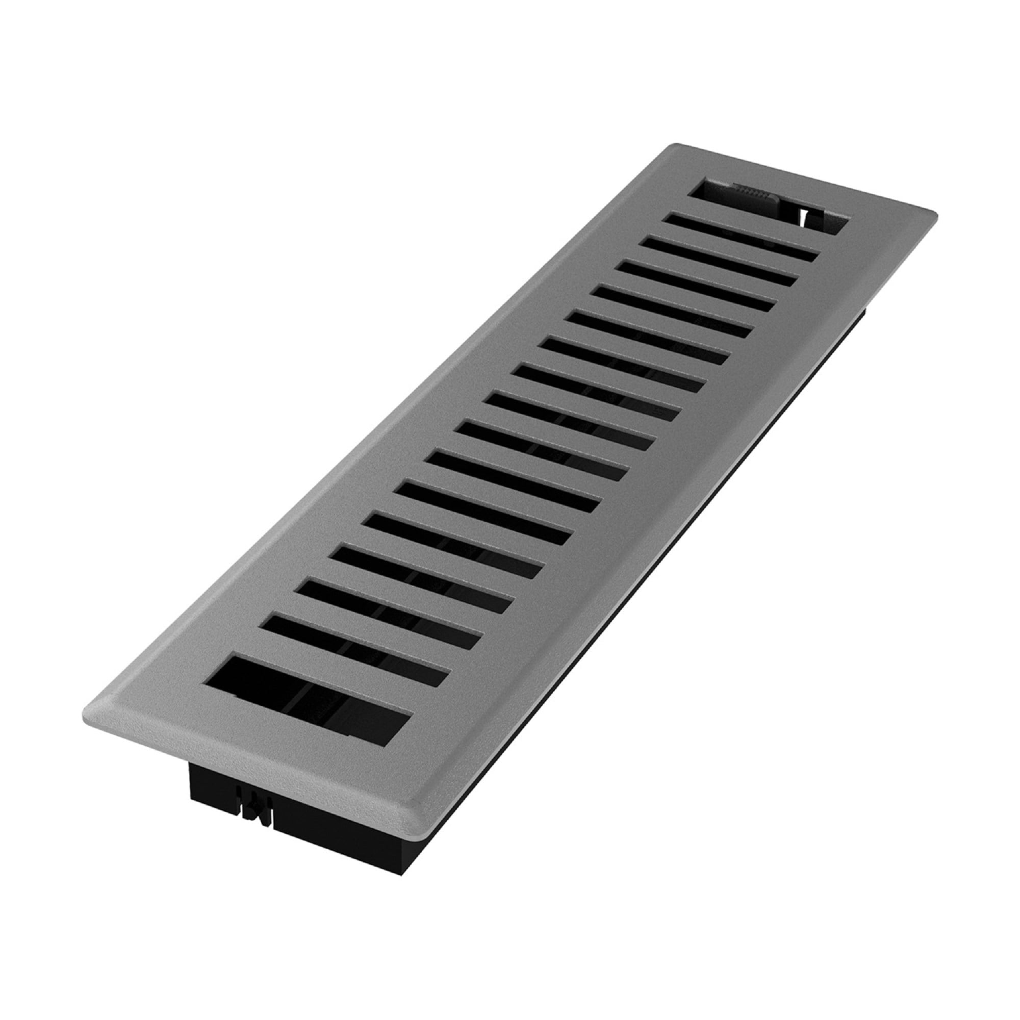 2in x 12in Montezuma Style Grey Granite Metal Rectangular Air Floor Register (5 PACK) - Overall 3 7/16" x 13 1/8"
