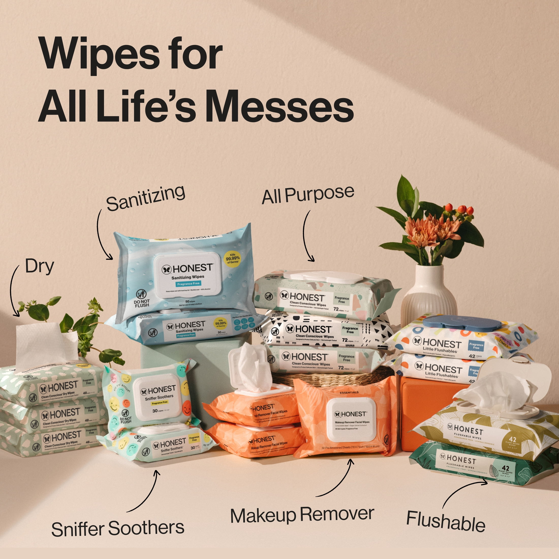 The Honest Company Sniffer Soothers Nose and Face Wipes 60 Count