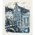 thumbnail image 2 of Martin Monnickendam 20x23 Black Ornate Framed Double Matted Museum Art Print Titled: Facade of the Museum in Edam (1938), 2 of 5