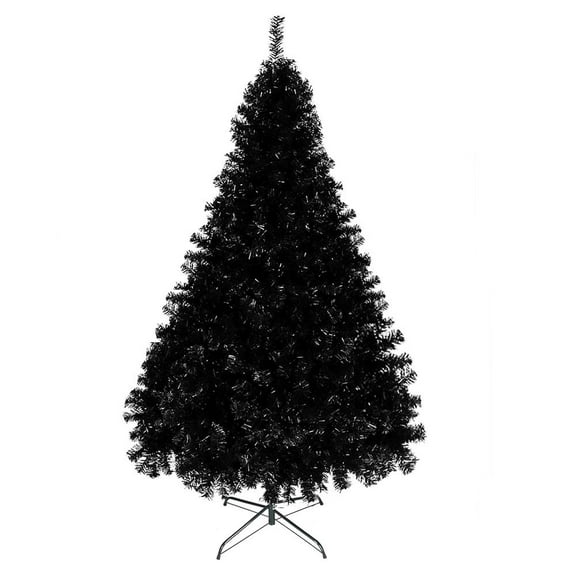 Ktaxon 6Ft Artificial Christmas Tree Unlit, 1600Tips, with Metal Stand Black