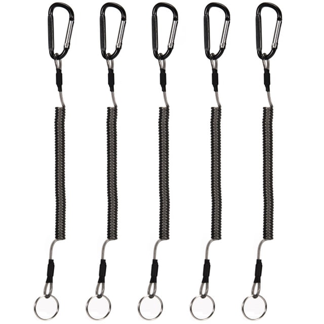 Eigraketly Cuerda de alambre antipérdida de 5 uds., cordón elástico reutilizable, herramienta de equipo de seguridad, aparejos de pesca, Pescar