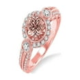 thumbnail image 2 of 1.25 Carat Round cut Morganite and Diamond Engagement Ring in 14k Rose Gold affordable morganite & diamond engagement ring, 2 of 2