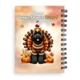 thumbnail image 2 of Happy Thanksgiving Portuguese Water Dog Turkey Costume Pumpkins Autumn Leaves Spiral Bound Journal PWD Portie Fishing Dog Lover 5x7in Spiral Notebook - 13014, 2 of 5