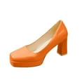 thumbnail image 4 of Miluxas 2025 Clearance! Women's Pumps Clearance,Low Chunky Block Heels,Square Toe Patent Women Dress Shoes for Party Office, 4 of 8