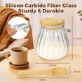 thumbnail image 2 of Sugar Container with Bamboo Lid and Spoon,15 oz Sugar Bowl Glass Jar for Coffee Bar Accessories Coffee Canister Kitchen Decor Housewarming Gift Christmas Refillable Design, 2 of 4