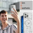thumbnail image 5 of iPhone 13 Pro Max Phone Case, Compatible with Magsafe Magnetic Cases, Transparent Luxurly Plated Pattern Design for Men Women,Soft Shockproof Camera Lens Protective Back Cover, Silver, 5 of 6
