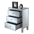 thumbnail image 3 of Gold Coast Three-Drawer Chest in Mirrored Glass and Silver Wood Finish, 3 of 3