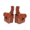thumbnail image 2 of 2x cicletas bolsas de silla de montar PU cuero para accesorios de s Marrón, 2 of 8