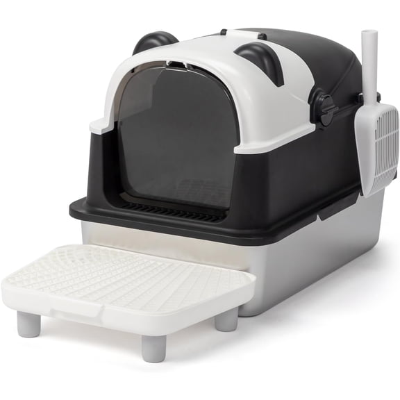 imerelez Extra Large Litter Box with High Sides Anti-Splashing Kitty Litter Box ,Tool-Free Assembly Multi-Cats Household