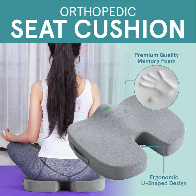 Seat Cushion for Office Chair Car Seat Cushion, Memory Foam Coccyx Cushion  for Tailbone Pain Sciatica Butt Pillow for Sitting Desk Chair Cushion for