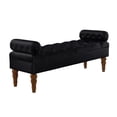 thumbnail image 3 of GZXS Upholstered Velvet Bench with Round Armrests, Tufted Seat and Solid Wood Spindle Legs, 51.5"L x 17.25"W x 23"H, Black, 3 of 6