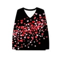 thumbnail image 5 of Gamivast Valentines Day Sweatshirts for Women Funny Heart Print V Neck Loose Blouse Trendy Long Sleeve Drop Shoulder Casual Pullover Spring Outfits, 5 of 5
