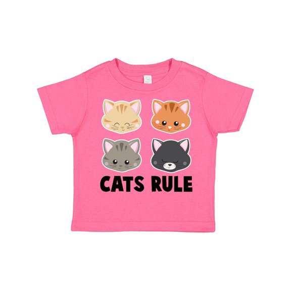 Inktastic Cats Rule with Cat Heads Boys or Girls Toddler T-Shirt