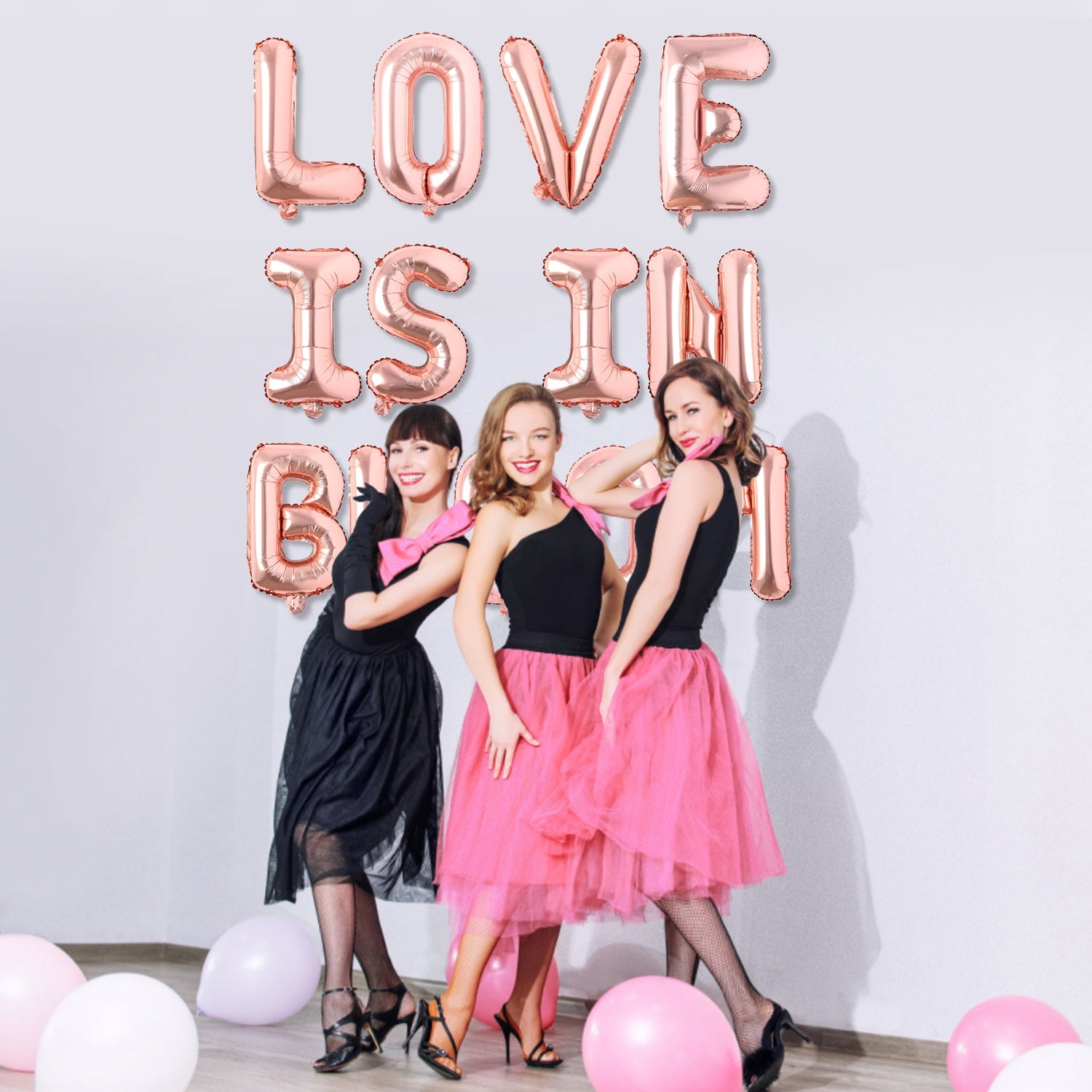 Love is in Bloom Rose Gold Balloon Banner for Bridal Shower Engagement Wedding Bachelorette Valentine Mother's Day Baby Shower Birthday Party Supplies Decorations, Photo Props