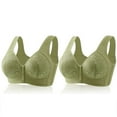 thumbnail image 3 of ATENAR Wireless Bras for Women,Womens Bras,Stretch Fabric,Breathable,Printed,Polyester,Green,4XL(US:16), 3 of 3