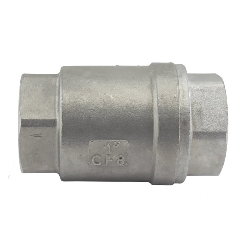 304 Stainless Steel Vertical Check Valve 1" NPT Spring Loaded Inline