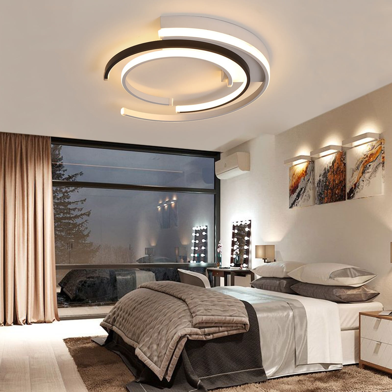 19.7'' 85-265V Modern Ceiling Light, Round LED Ceiling Light, Flush Mount Ceiling Fixture for Bedroom, Study, Staircase, Dining Room, or Office for Lighting and Decoration.