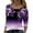Purple, variant on WTOBBY Women's Fashion Casual Rose Gradient Print Round Neck Long Sleeve Top, Versatile All-Match Blouse for Ladies Comfortable and Stylish Wear,Hot Pink XL