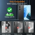 thumbnail image 2 of Magnetic for Samsung Galaxy S24 FE Case, [Military Drop Protection] [Anti-Fingerprint] Slim Translucent Matte Back Durable Cover for Samsung Galaxy S24FE 6.7”-Black, 2 of 13