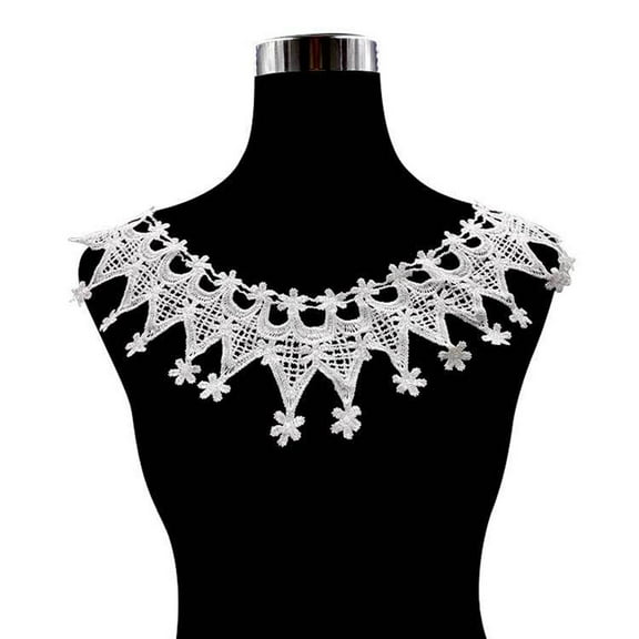 MEIBUTYUP Elegant White Lace Collar Set 5 Pieces Polyester Accessories for Women and Girls