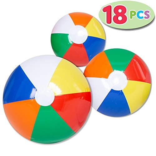 JOYIN Rainbow Pelotas de playa (paquete de 18), juguetes inflables para alberca para juego JOYIN JOYIN