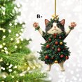 thumbnail image 1 of Fiudx Colgante de Árbol de Navidad, Diseño de Gato, Adorno Festivo, Decoración para Fiestas Navideñas, Regalo Multiusos, para Espejo Retrovisor, Tamaño 9 X 5 X 1 Cm, Juego de 2 Piezas., 1 of 4