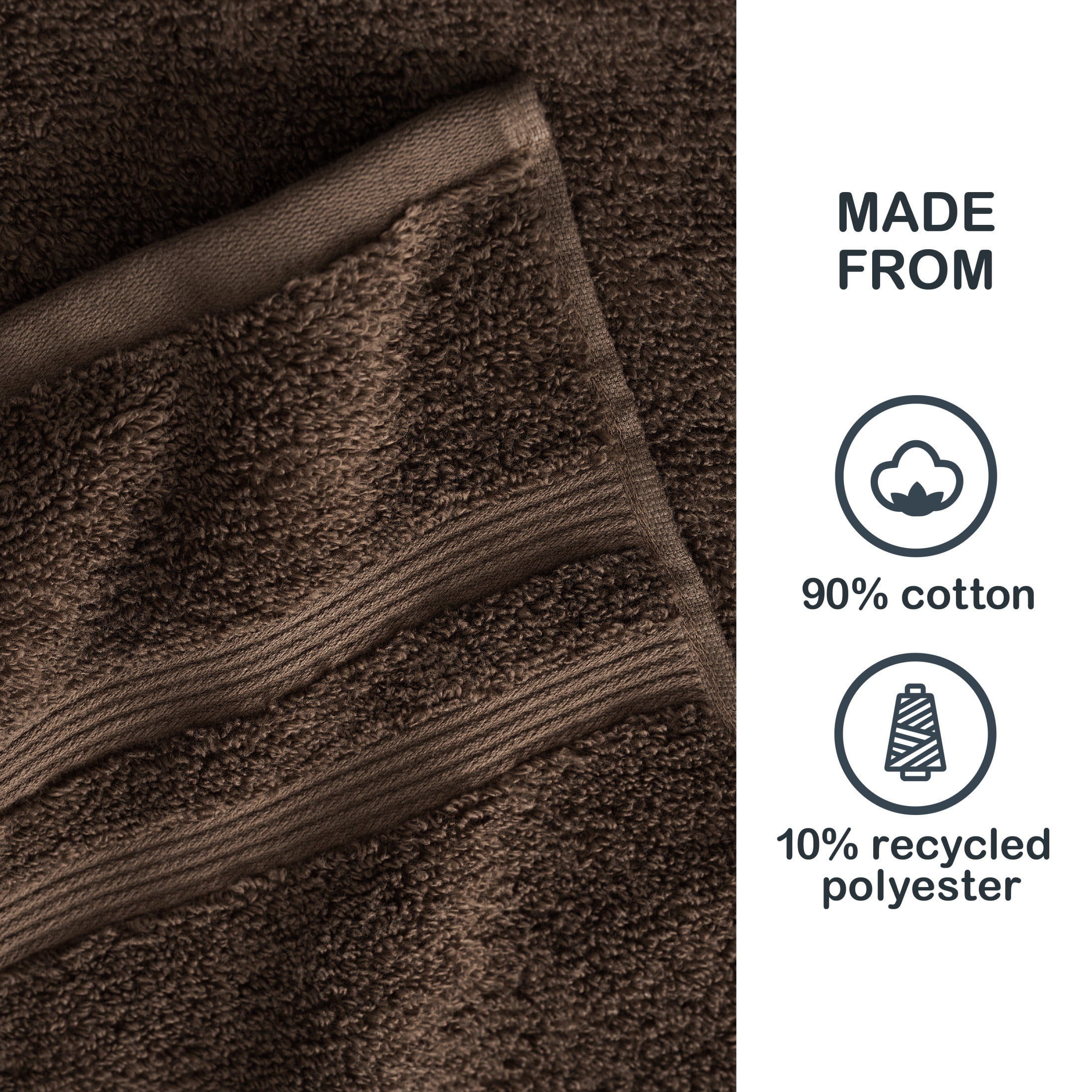 Mainstays Performance Cotton Bath Sheet, Oversized Super Soft Quick Dry Fade Resistant, Solid Brown