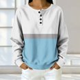thumbnail image 5 of Molidfa Women’s Oversized Henley Sport Colorblock Long Sleeve Sweatshirt, 5 of 5