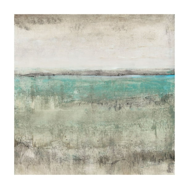 Marmont Hill Aqua Horizon I Wall Art on Wrapped Canvas