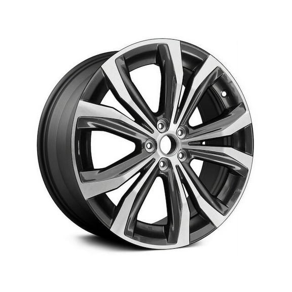 Aluminum Wheel - Machined and Dark Charcoal - 20 x 8 Inch - 30mm Offset - 5 Double Spoke - 5 Lug - Compatible with 2016 - 2018 RX350 2017 2019 2020 2021
