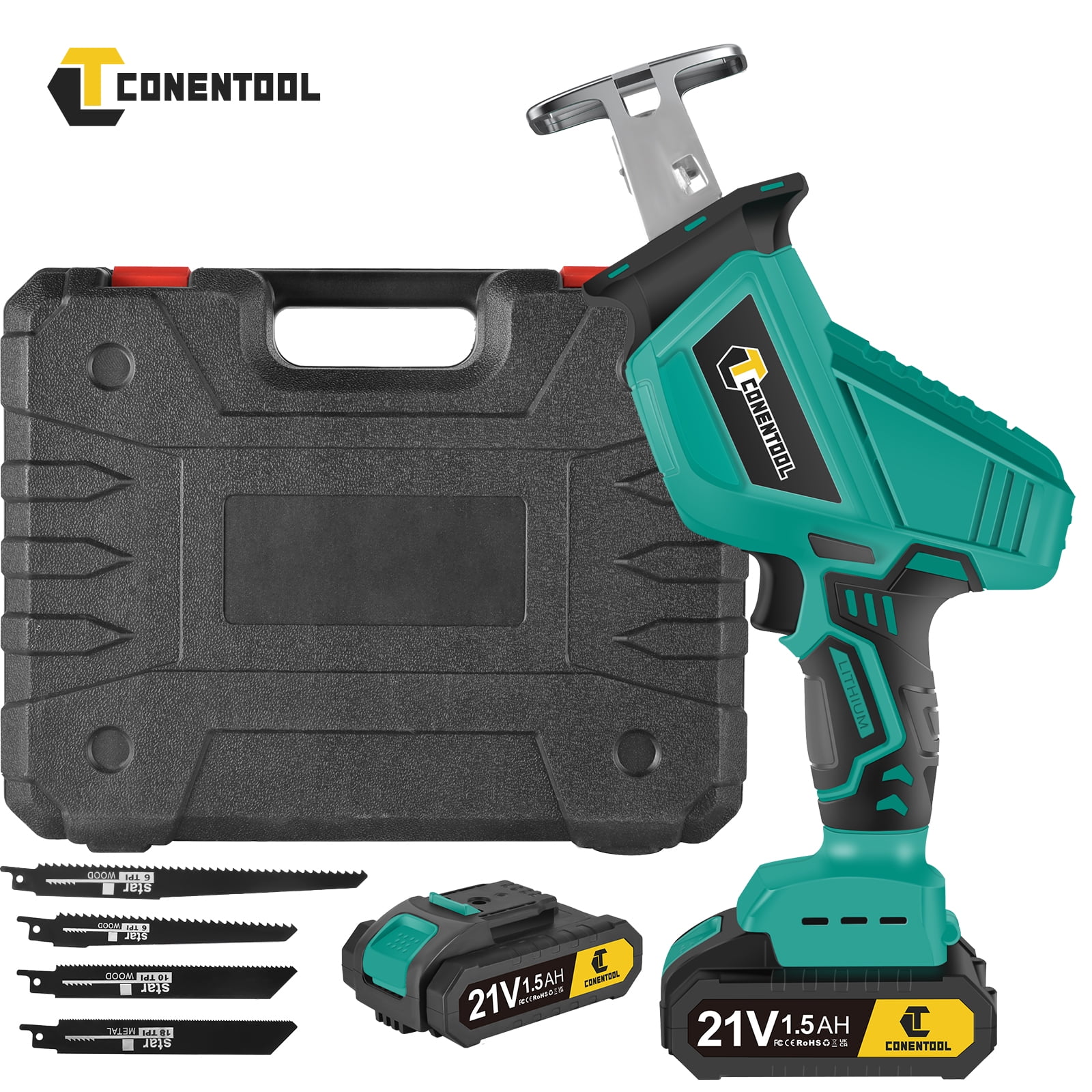 21V Cordless Reciprocating Saw ,Electric Hand Saw Sawzall, for Cutting