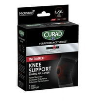 Curad Infrared Knee Support, IRONMAN, Black, L/XL, 1 Count