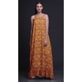 thumbnail image 4 of Bimba Robe de Nuit Orange à Feuilles Florales et Roses Imprimées pour Femmes Longue à Bretelles Spaghetti Robe Maxi Vêtement de Nuit Robe X-Grand, 4 of 5