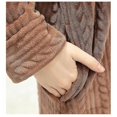 thumbnail image 3 of Ladies Hooded Dressing Gown Bath Robe Warm Soft Womens Fleece Zip Up Long Robes, 3 of 3