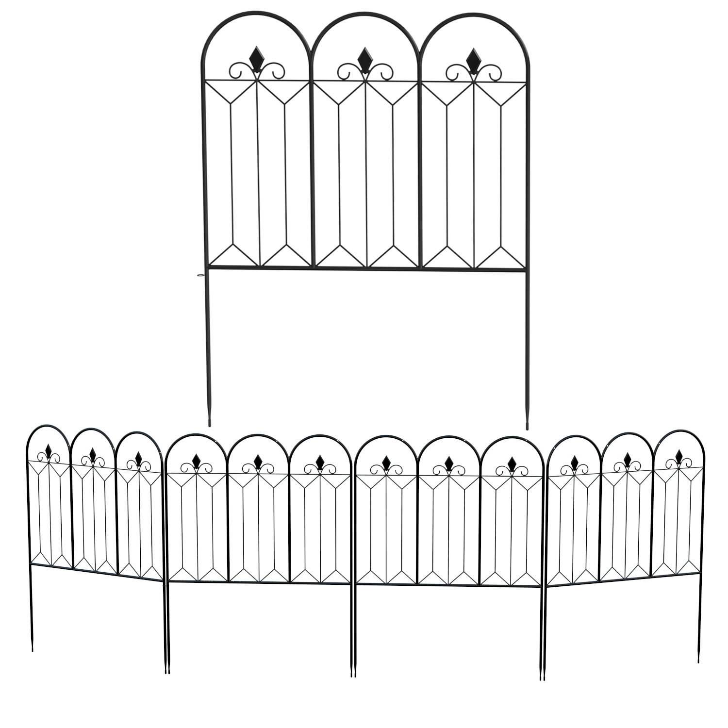 Decorative Metal Fence, Garden Fencing Folding Landscape Wire Flower