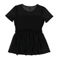 thumbnail image 2 of bar III Blouse en Tricot Smocké pour Femmes, Noir, Moyen, 2 of 2