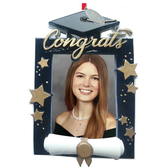2026 Graduation Ornament, with Picture Frame, Can Be Personalized at Home, in Gift Box
