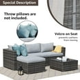 thumbnail image 4 of Patiorama 5-Piece Patio Furniture Set, Outdoor Sectional Conversation Set, All-Weather Grey PE Wicker with Light Grey Cushions, Backyard Porch Garden, 4 of 7