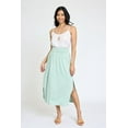 thumbnail image 3 of Solid Fold Over Band Side Slit Midi Skirt | 6 Colors | S-3X, 3 of 11