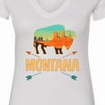 thumbnail image 4 of Inktastic Montana Buffalo Silhouette Women's V-Neck T-Shirt, 4 of 5
