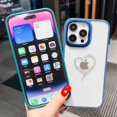 thumbnail image 5 of Clear Diamond Love Heart Case for iPhone 14 Pro Max 6.7-inch,Cute Bling Glitter Rhinestone Plating Camera Lens Protection Shockproof Back Cover Cases for Women Girls(Blue), 5 of 12