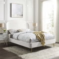 thumbnail image 1 of Modway Mira Lit Plateforme Grand en Velours de Performance Rembourré, Blanc, 1 of 10