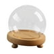 thumbnail image 5 of Campana redonda de vidrio transparente, contenedor decorativo tipo cúpula con base de madera, caja para bolas de nieve para figuras, flor de recuerdo. diámetro 18cm, 5 of 8