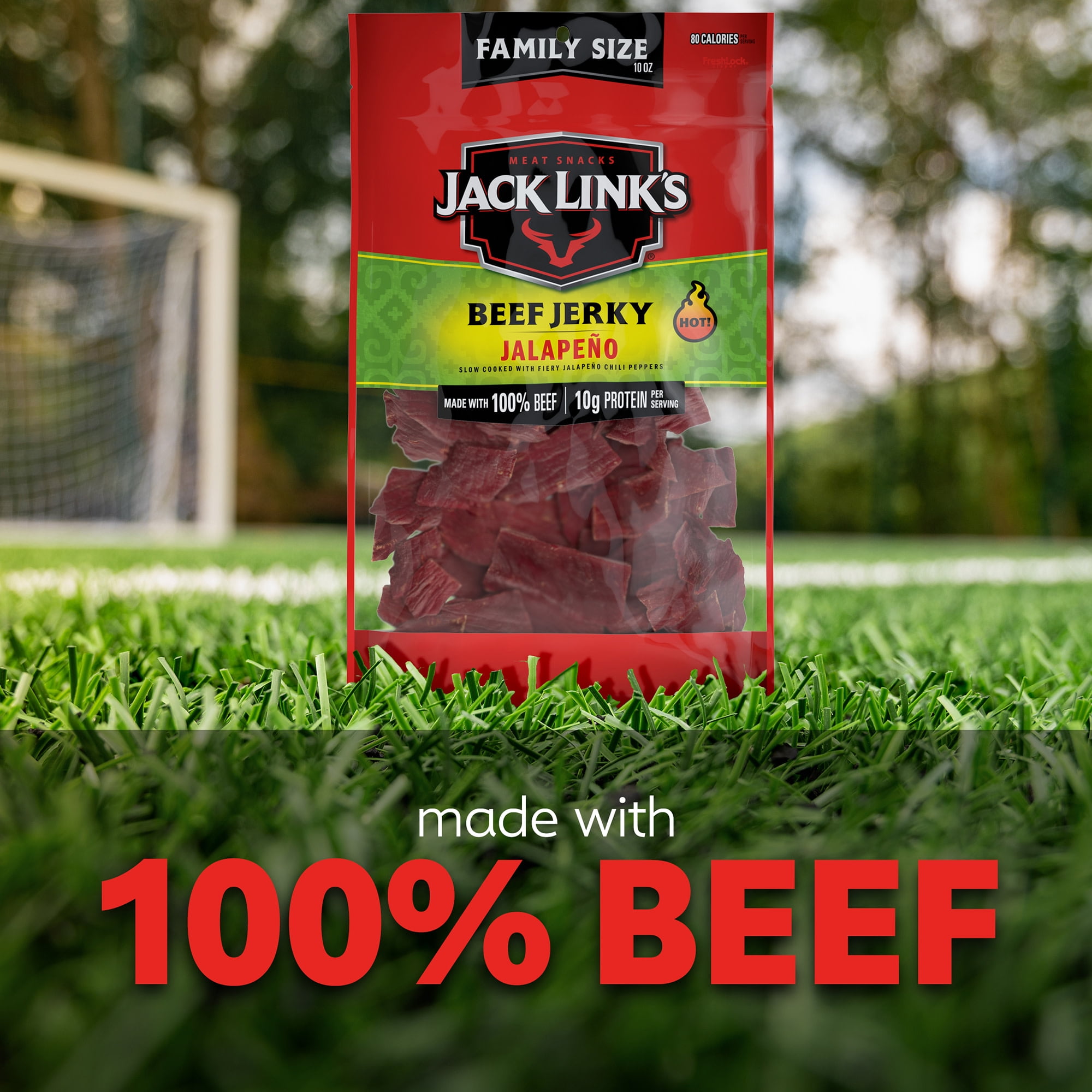 (8 pack) Jack Link’s Spicy Beef Jerky, Jalapeño, Made With 100% Beef, 10g of Protein per Serving, 10 Ounce Bulk Bag