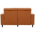 thumbnail image 6 of Veryke Contemporary Home Office Upholstered Loveseat Sofa with Wood Frame in Brown PU Leather, 6 of 7