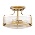 thumbnail image 1 of Hinkley Harper 14.5" Heritage Brass Semi-Flush LED Ceiling Light 3641HB-CS, 1 of 2