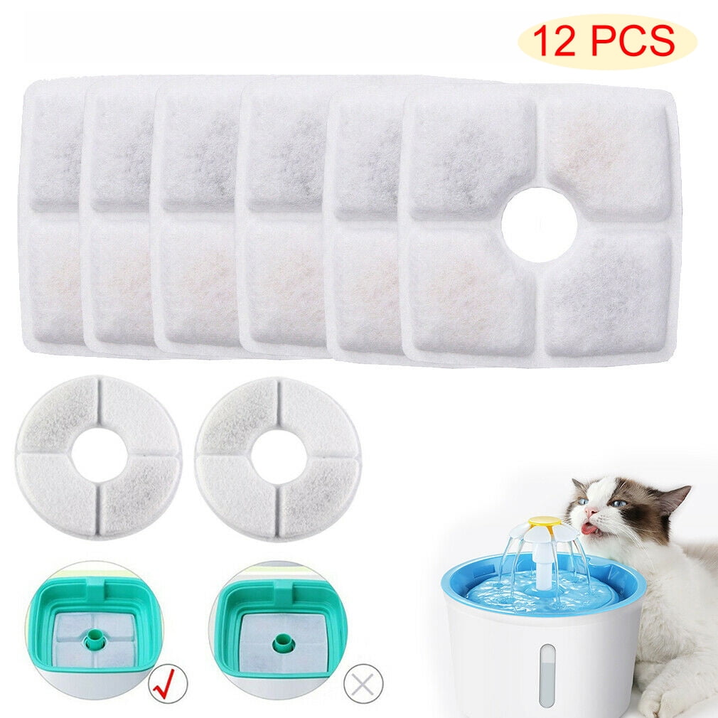 Premiun Pet Water Fountain Dispenser Filters 6 Packs Carbon Replacement Filters for Cat and Dog Fountain 