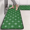 thumbnail image 2 of Kitchen Rugs Sets Of 2,Green Christmas Snowflake Pattern Anti Fatigue Kitchen Mat Rugs Non Slip Washable,Decorative Kitchen Floor Mats for Kitchen,Sink,Laundry,17"x47"+17"x47", 2 of 5